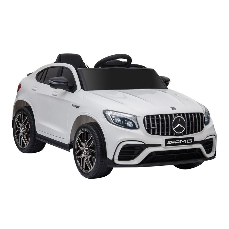 Aosom 12V Ride On Toy Car for Kids with Remote Control, Mercedes Benz AMG GLC63S Coupe, 2 Speed, with Music, Electric Light, White