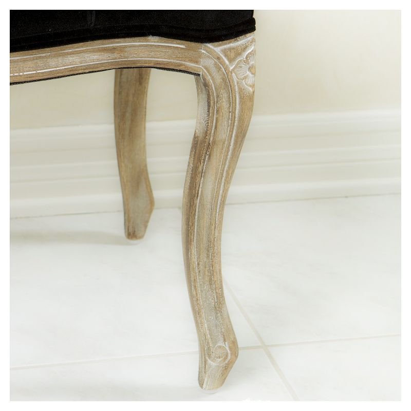 Tufted Black Velvet Bench - Christopher Knight Home: Rubberwood Frame, Cushioned, for Living Room & Bedroom