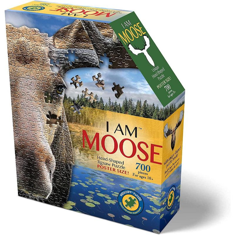 Madd Capp Games I AM Moose 700 Piece Animal Head-Shaped Jigsaw Puzzle