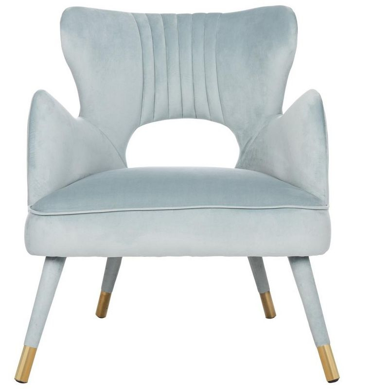 Blair Wingback Accent Chair - ACH4504 - Slate Blue/Gold - Safavieh