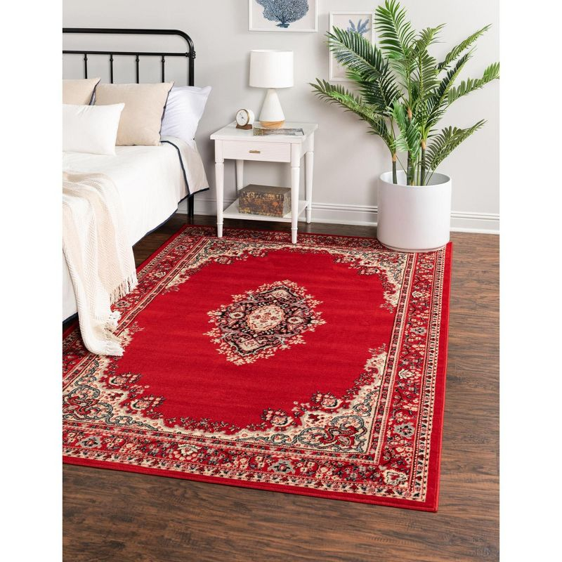 Unique Loom Reza Collection Area Rug - Washington (10'  x 13' 1" Rectangle Red/Black)