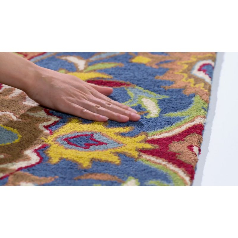 Heritage HG653 Handmade Area Rug - 4'x6' - Navy/Gold - Safavieh