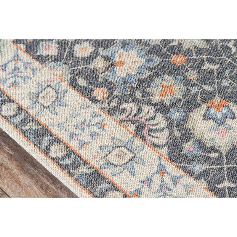 Momeni 3'3"x5' Anatolia Mae Medallion Machine Loomed Area Rug Charcoal Gray: Classic Pattern, Wool & Nylon, Low Pile
