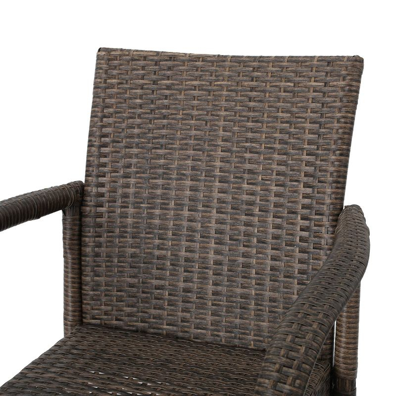 Delfina 2pk Wicker Barstool - Mix Mocha - Christopher Knight Home: UV & Weather-Resistant, Powder-Coated Frame