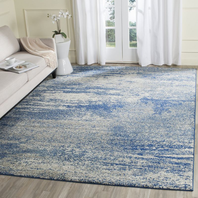 Evoke EVK272 Power Loomed Area Rug Navy / Ivory 6'-7" X 9' - Safavieh.