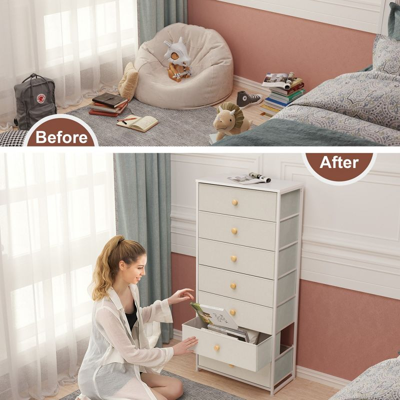 Crestlive Products 7 Drawers dresser for bedroom Chest Furniture Storage Tower Organizer Unit for Bedroom White