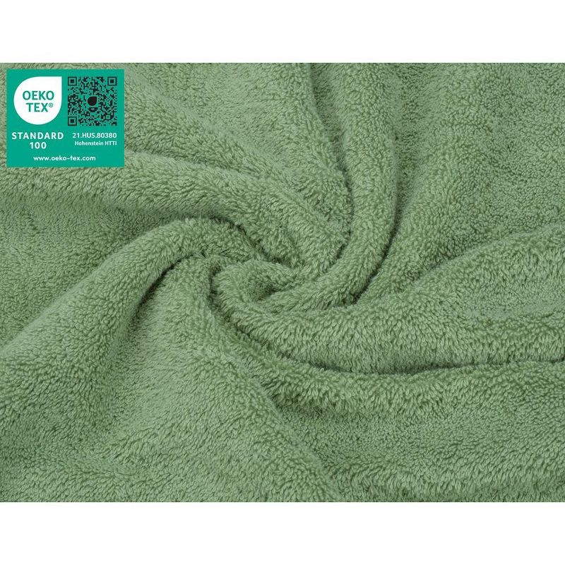 American Soft Linen 4 Pack Washcloth Set, 100% Cotton Washcloth Hand Face Towels for Bathroom and Kitchen, Sage Green
