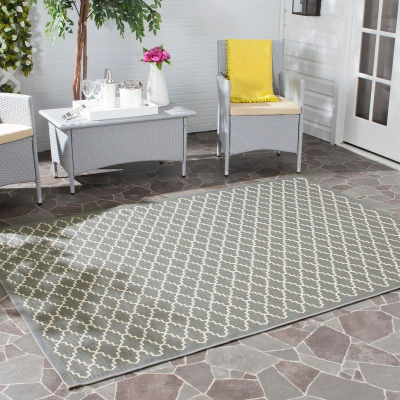 Courtyard CY6919 Power Loomed Indoor and Outdoor Accent Rug - Anthracite/Beige - 2'7"x5' - Safavieh