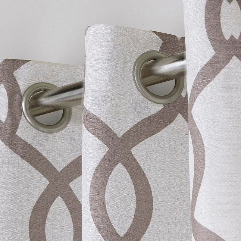 Set of 2 (84"x54") Kochi Linen Blend Grommet Top Window Curtain Panel Off White/Brown - Exclusive Home: Light Filtering Drapes