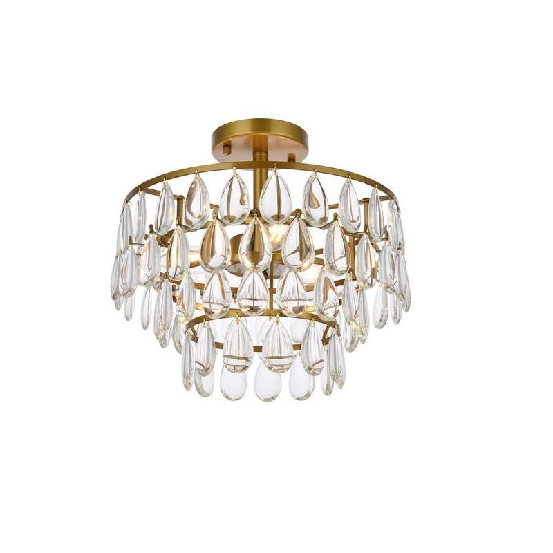 Elegant Lighting Mila 14 inch flush mount in brass