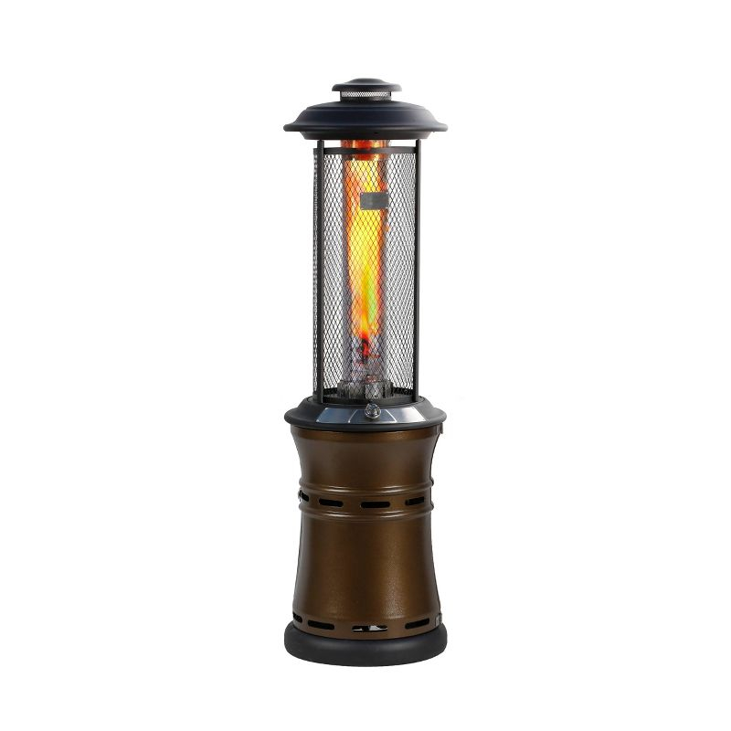 Heatmaxx 36000 BTU Gas Floor Standing Dancing Flame Outdoor Patio Portable Heater Bronze