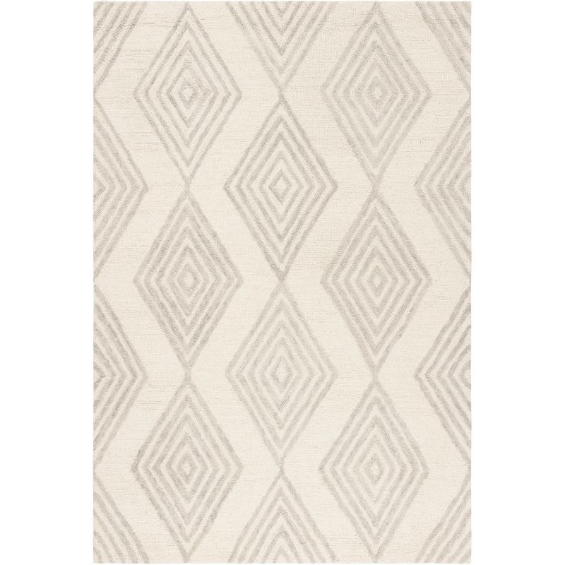 Blossom BLM111 Hand Tufted Area Rug - Ivory/Silver - 4'x6' - Safavieh.