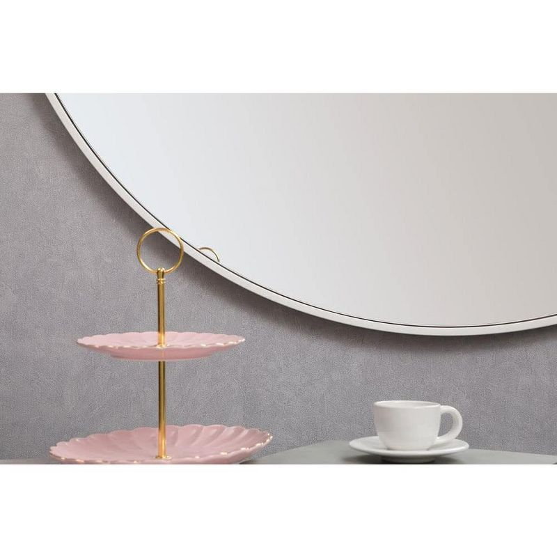 Elegant Lighting Metal frame round mirror with decorative hook 42 inch in White