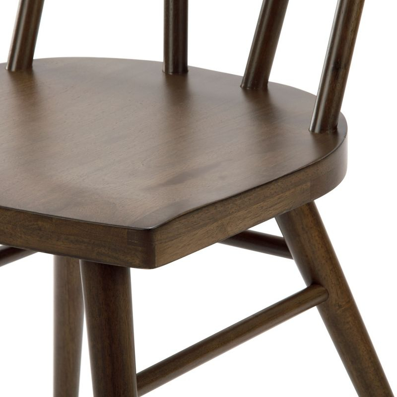 Plank+Beam Windsor Dining Chair Set of 2, Solid Wood Chairs for Kitchen, Office, Living Room,Walnut