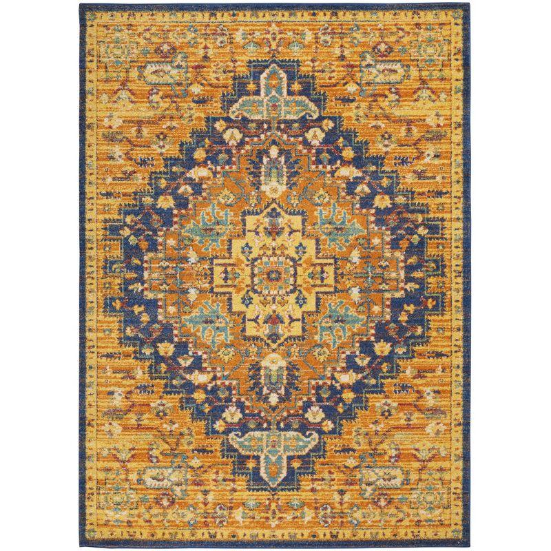 Nourison Allur Bohemian Indoor Rug Orange Multicolor 5'3" x 7'3"