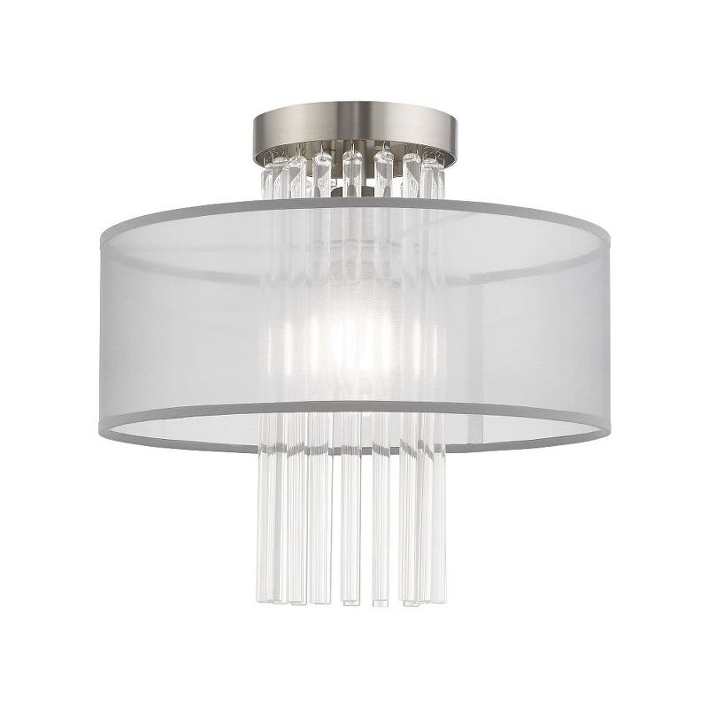 Livex Lighting Alexis 1 - Light Flush Mount in  Brushed Nickel