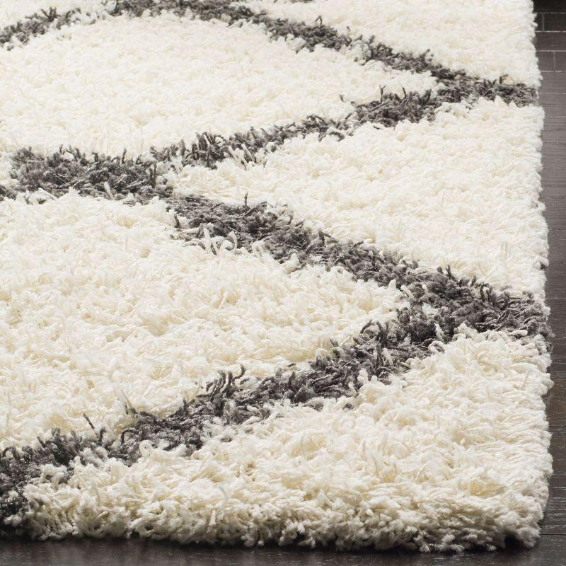 Dallas Shag SGD257 Power Loomed Indoor Area Rug - Ivory/Dark Grey - 6'x6' - Safavieh.