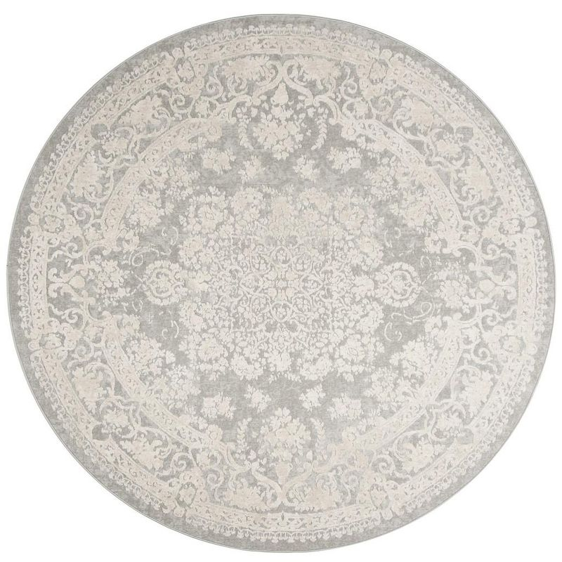 Reflection RFT664 Power Loomed Indoor Area Rug - Light Grey/Cream - 6'7" round - Safavieh.