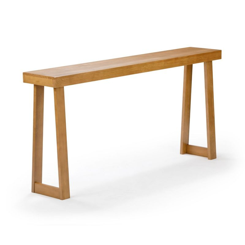Plank+Beam 66" Classic Console Table, Solid Wood Entryway Table, Foyer Tables, Narrow Console Tables, Pecan