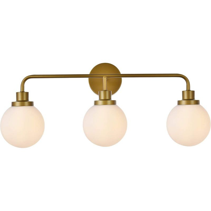 Elegant Lighting Hanson 3 lights bath sconce in brass with frosted shade