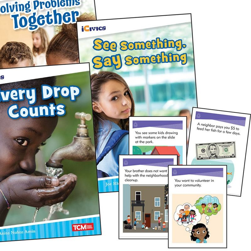 Teacher Created Materials iCivics Grade 2: Community & Social Awareness 5-Book Set + Game Cards