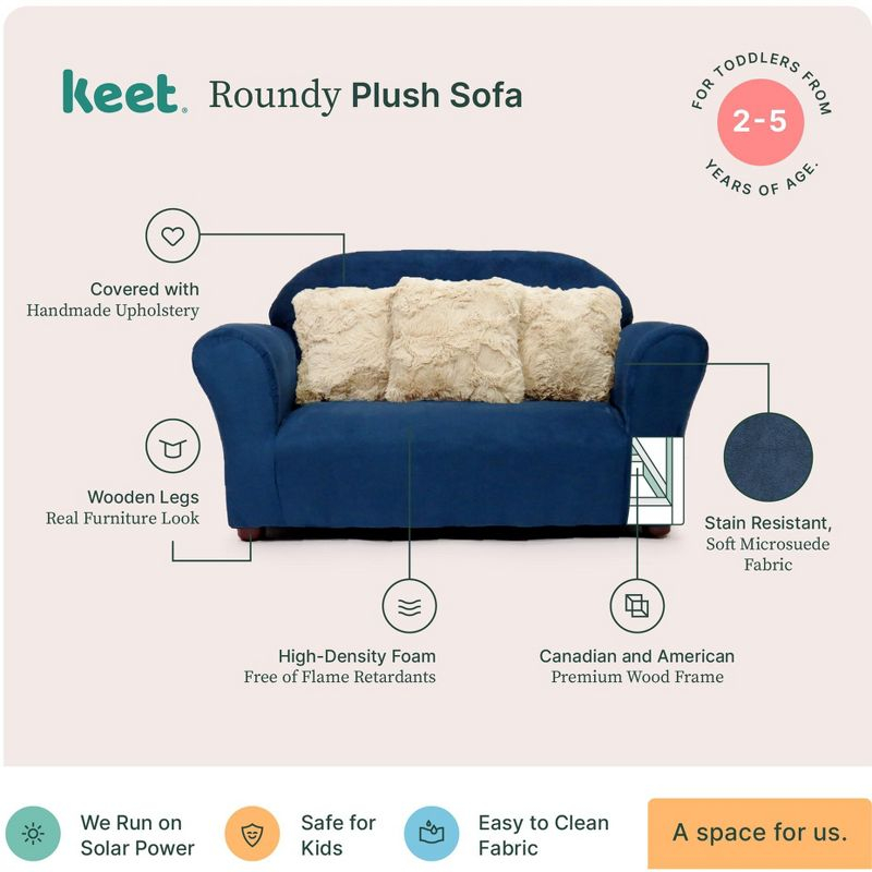 Keet Keet Plush Sofa Microsuede Charcoal/Gray
