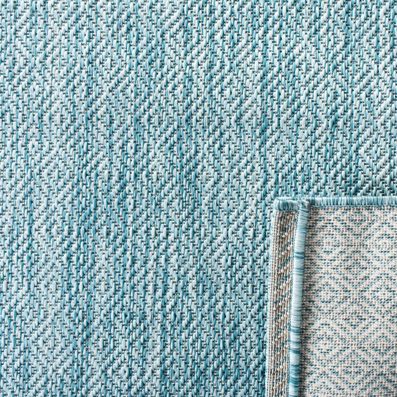 Courtyard CY8520 Power Loomed Indoor and Outdoor Area Rug - Aqua/Aqua - 8'x10' - Safavieh