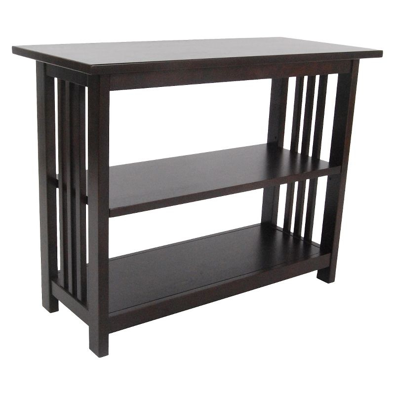 24" 2 shelf Bookshelf Wood Coffee - Alaterre Furniture