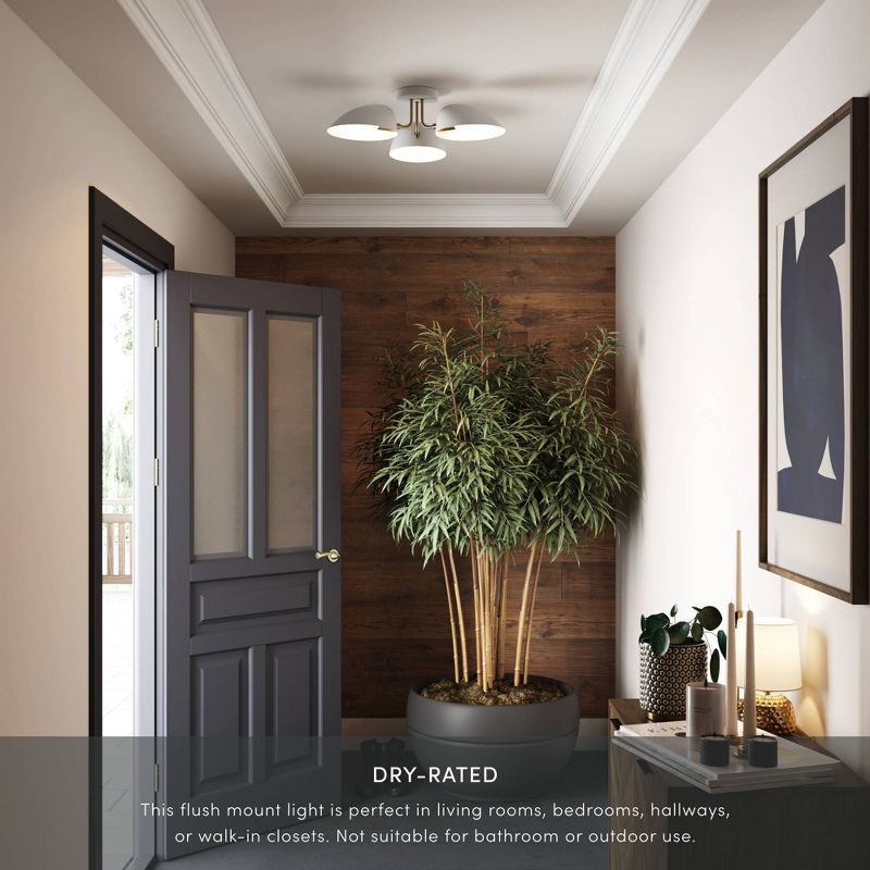 Nathan James Argo Flush Mount White/Gold