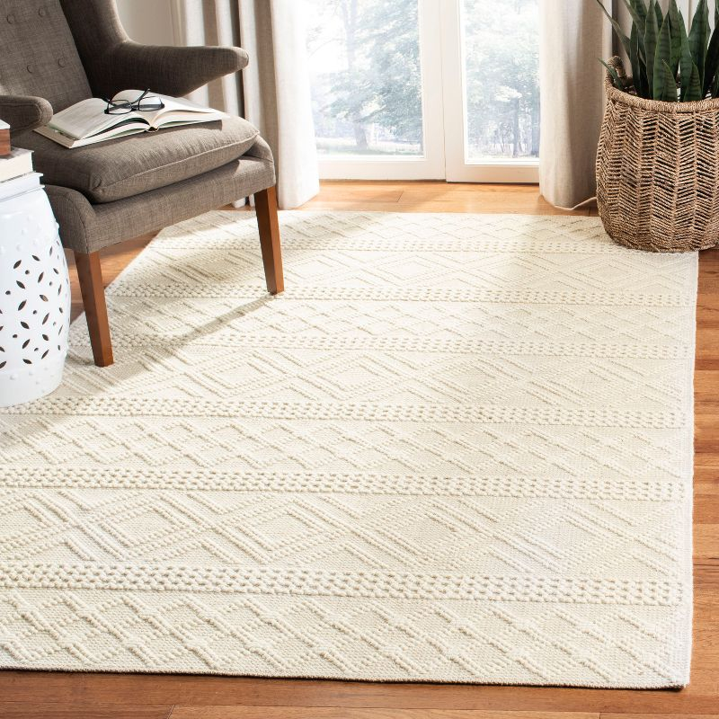 Vermont VRM211 Hand Woven Area Rug - Ivory - 3'x3' - Safavieh.