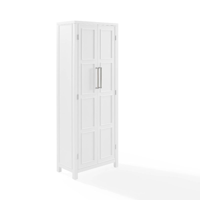 Crosley Cutler Storage Pantry White : Modern Farmhouse Style, 4 Fixed & Adjustable Shelves, MDF Wood Veneer, 65" Height