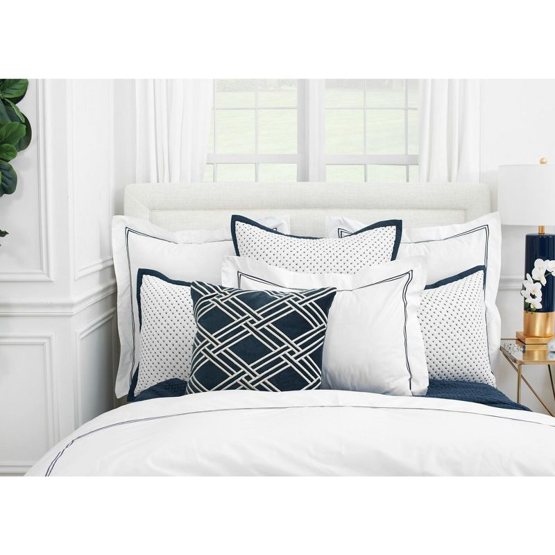 EY Essentials Mavis Ink Embroidered Throw Pillow