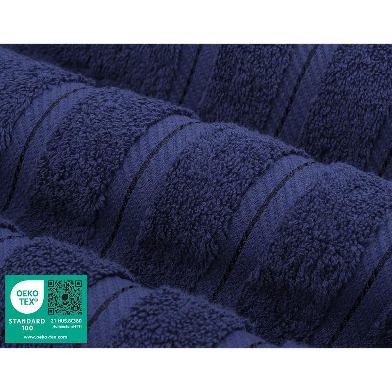 American Soft Linen 6 Piece Towel Set, 100% Cotton Bath Towels for Bathroom, Navy Blue