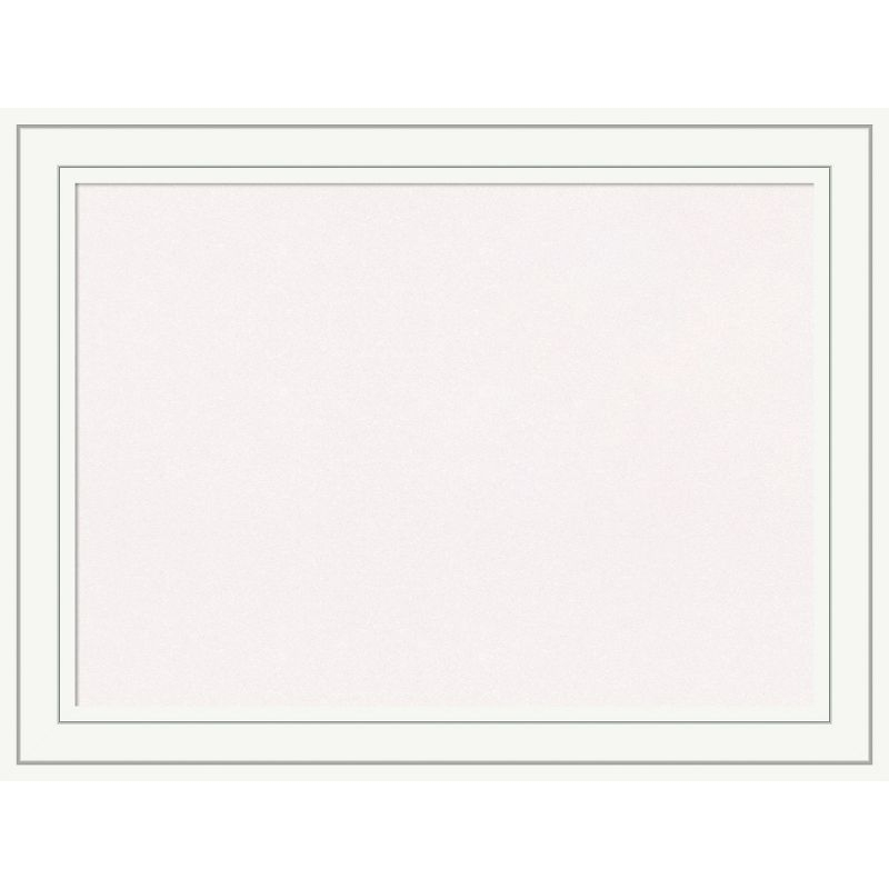Amanti Art White Cork Board Wood Framed Craftsman White Bulletin Board 33 in. x 25 in.