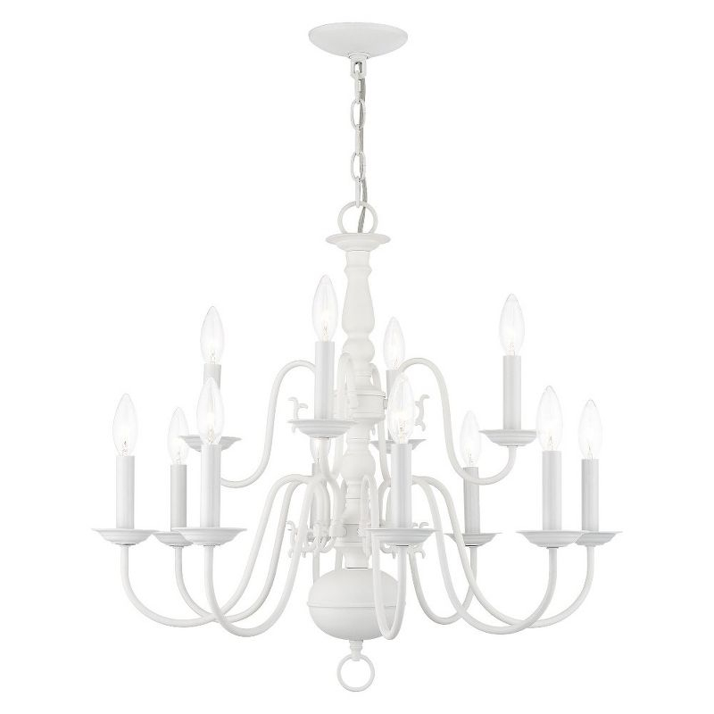 Livex Lighting Williamsburgh 12 - Light Chandelier in  White