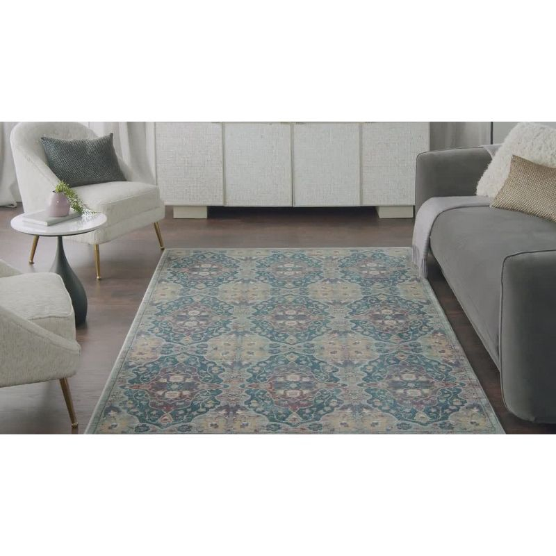 Nourison Global Vintage GLB16 Indoor only Area Rug - Navy Multicolor 4' x round