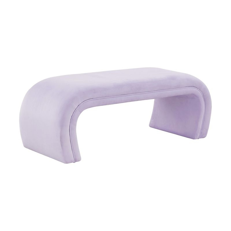 TOV Furniture Kenya Velvet Bench Lavender 48"W x 18.8"D x 18.8"H