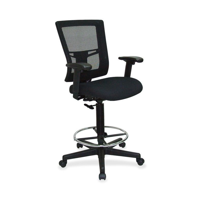 Lorell Mesh Back Drafting Stool - Black Seat