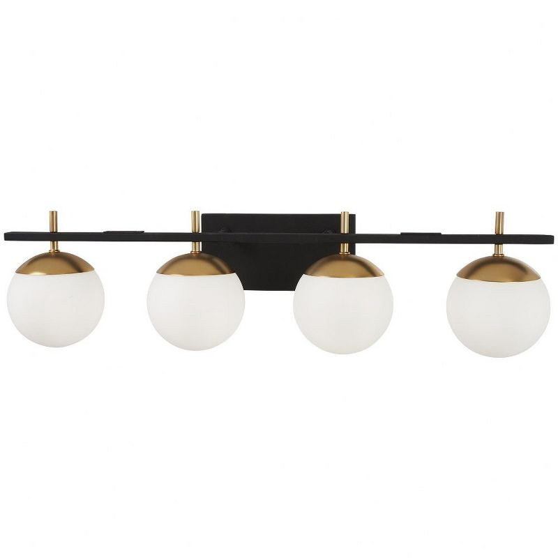 George Kovacs Lighting Alluria 4 - Light Vanity in  Weathered Black W/Autumn Gold