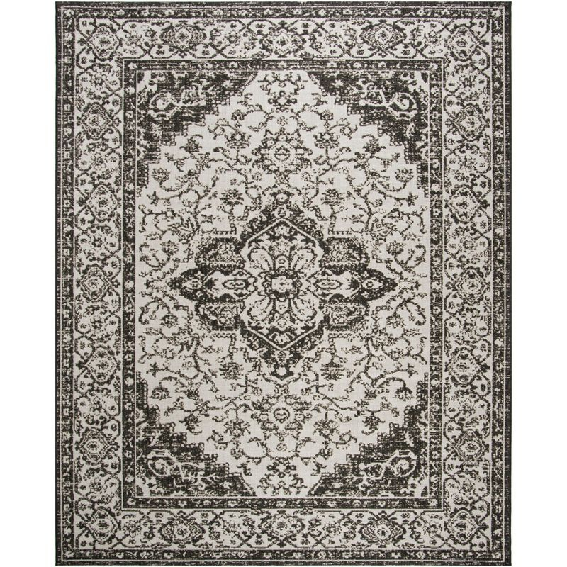 Linden LND137 Power Loomed Area Rug - Light Grey/Charcoal - 6'7"x9'2" - Safavieh
