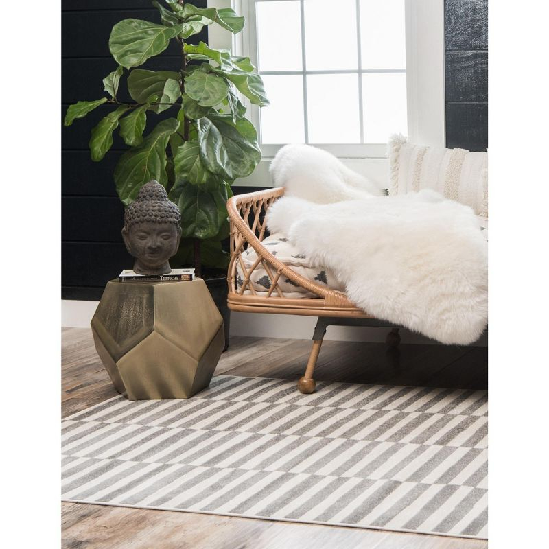 Unique Loom Williamsburg Collection Area Rug - Striped (10'  x 13' 1" Rectangle Dark Gray/Ivory)