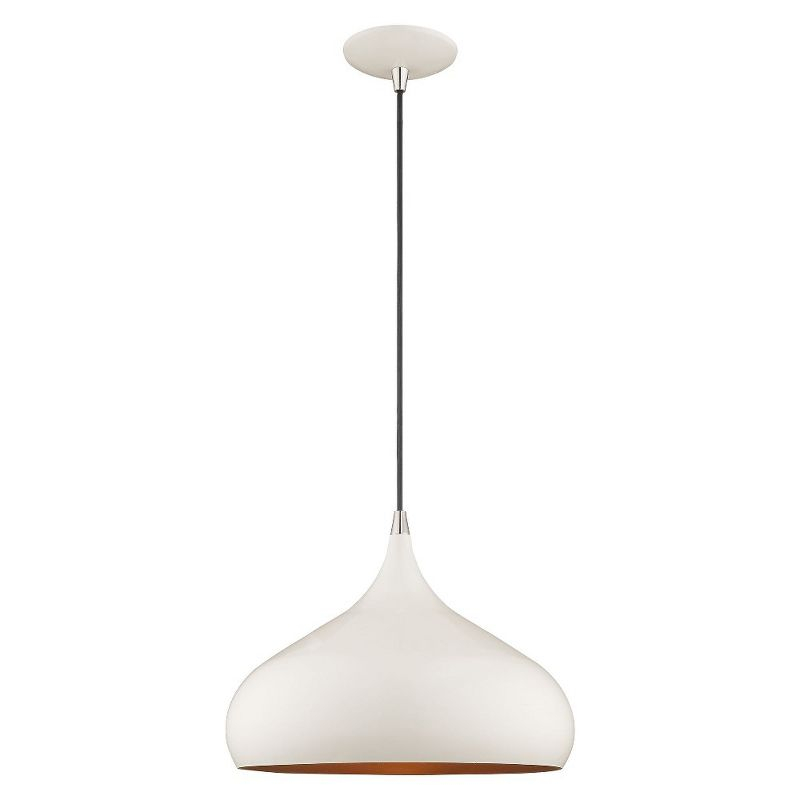Livex Lighting Metal Shade 1 - Light Pendant in  Shiny White