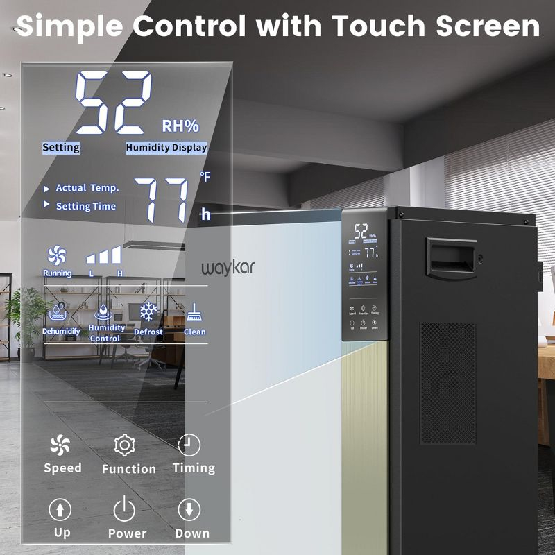 Waykar 190 Pint Commercial Dehumidifier for Home & Basements up to 8000 sq ft