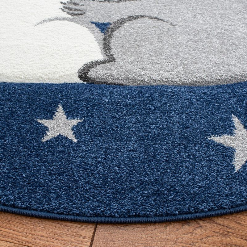 Carousel Kids  CRK195 Loomed Indoor Runner Rug - Navy/Grey - 2'x8' - Safavieh