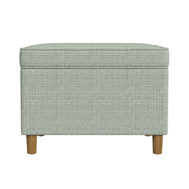 HomePop 24" Dinah Storage Ottoman Sage: Upholstered Footstool, Traditional Rectangle Shape, Spot Clean