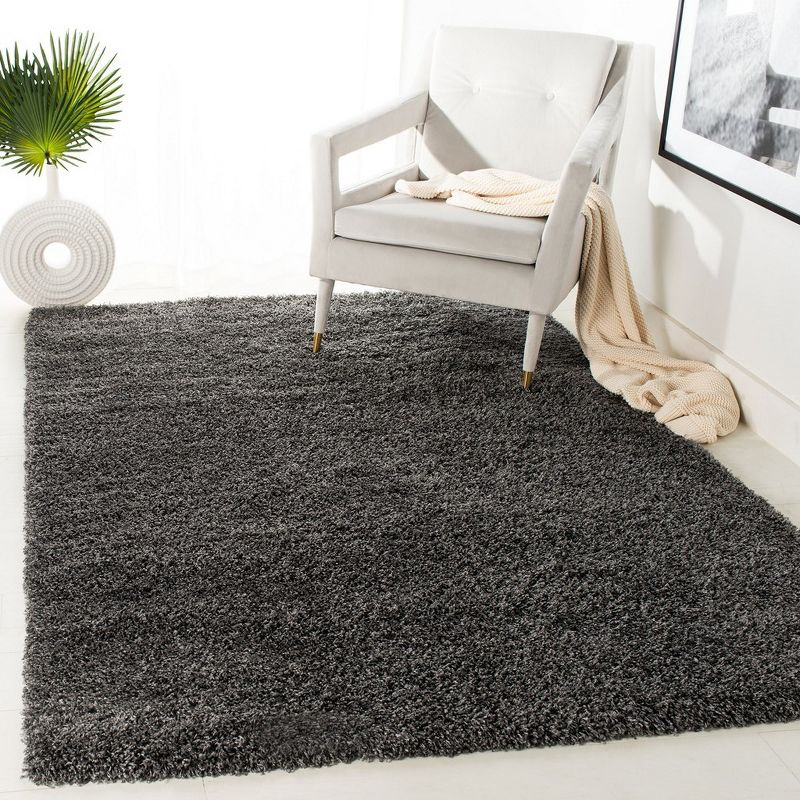 Laguna Shag SGL303 Power Loomed Indoor Area Rug - Dark Grey - 4'x6' - Safavieh.