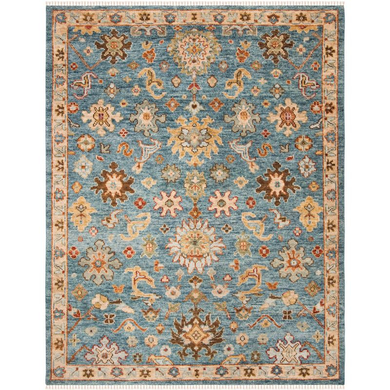 Samarkand SRK113 Hand Knotted Area Rug - Blue - 6'x9' - Safavieh.