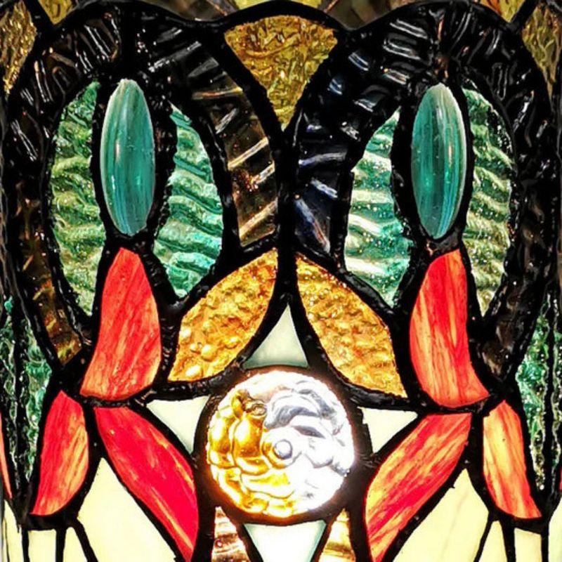 Amora Lighting Tiffany Style Floral Design Table Lamp 12" High