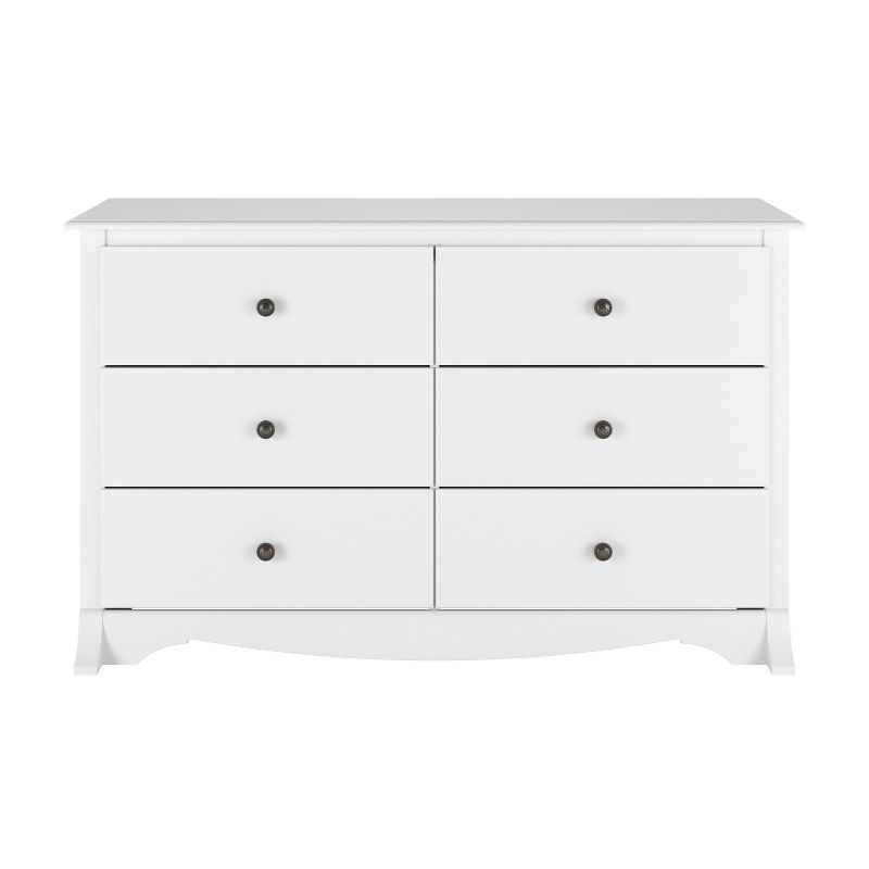 Prepac Monterey Dresser White: 6-Drawer Storage, Wood Composite, Bedroom Furniture, 29"H x 48"W