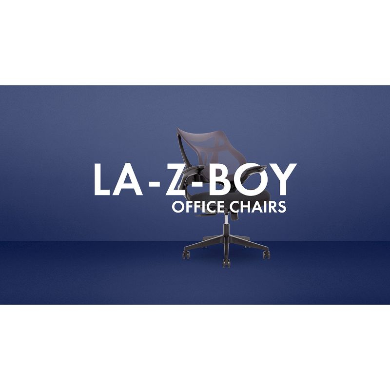 Delano Big & Tall Bonded Leather Executive Office Chair Gray - La-Z-Boy: Ergonomic, Adjustable, Wood Accents